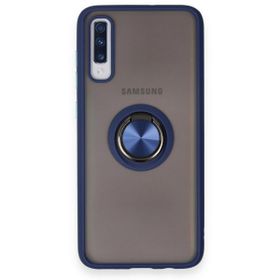 BSSM Samsung Galaxy A70 Montreal Yüzüklü Silikon Kapak Lacivert Kılıf