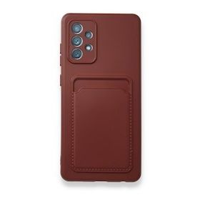 BSSM Samsung Galaxy A72 Kelvin Kartvizitli Silikon - Bordo Kılıf