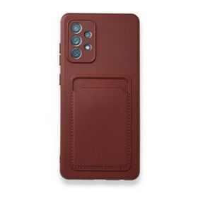 BSSM Samsung Galaxy A72 Kelvin Kartvizitli Silikon - Bordo Kılıf