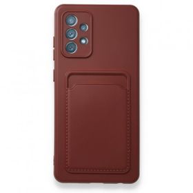 BSSM Samsung Galaxy A72 Kelvin Kartvizitli Silikon - Bordo Kılıf