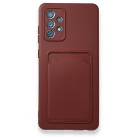BSSM Samsung Galaxy A72 Kelvin Kartvizitli Silikon - Bordo Kılıf