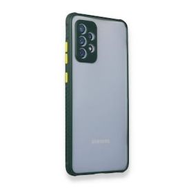 BSSM Samsung Galaxy A72 Miami Şeffaf Silikon - Koyu Yeşil Kılıf