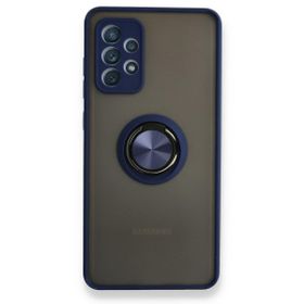 BSSM Samsung Galaxy A72 Montreal Yüzüklü Silikon Kapak Lacivert Kılıf