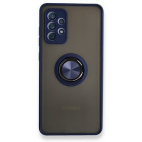 BSSM Samsung Galaxy A72 Montreal Yüzüklü Silikon Kapak Lacivert Kılıf