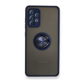 BSSM Samsung Galaxy A72 Montreal Yüzüklü Silikon Kapak Lacivert Kılıf