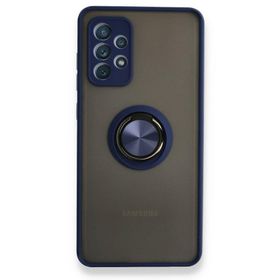 BSSM Samsung Galaxy A72 Montreal Yüzüklü Silikon Kapak Lacivert Kılıf