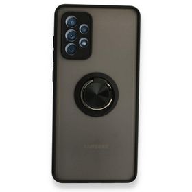 BSSM Samsung Galaxy A72 Montreal Yüzüklü Silikon Kapak Yeşil Siyah İnci Kılıf