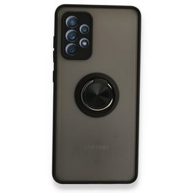 BSSM Samsung Galaxy A72 Montreal Yüzüklü Silikon Kapak Yeşil Siyah İnci Kılıf