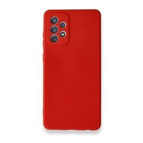 BSSM Samsung Galaxy A72 Nano içi Kadife Silikon Kırmızı Kılıf