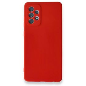 BSSM Samsung Galaxy A72 Nano içi Kadife Silikon Kırmızı Kılıf
