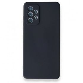 BSSM Samsung Galaxy A72 Nano içi Kadife Silikon Lacivert Kılıf
