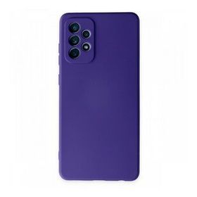 BSSM Samsung Galaxy A72 Nano içi Kadife Silikon Mor Kılıf