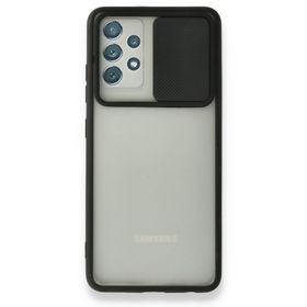 BSSM Samsung Galaxy A72 Palm Buzlu Kamera Sürgülü Silikon Siyah Kılıf