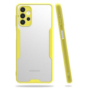 BSSM Samsung Galaxy A72 Platin Silikon Sarı Kılıf