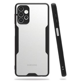 BSSM Samsung Galaxy A72 Platin Silikon Siyah Kılıf