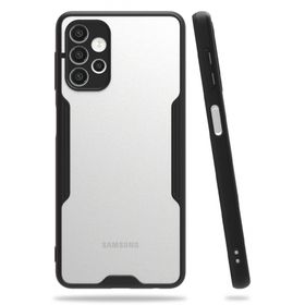 BSSM Samsung Galaxy A72 Platin Silikon Siyah Kılıf