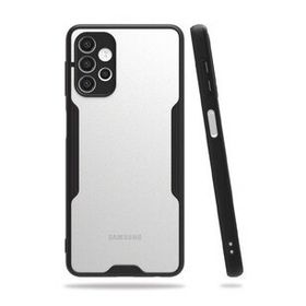 BSSM Samsung Galaxy A72 Platin Silikon Siyah Kılıf