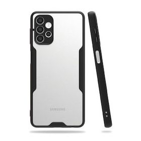 BSSM Samsung Galaxy A72 Platin Silikon Siyah Kılıf