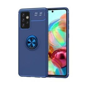 BSSM Samsung Galaxy A72 Range Yüzüklü Silikon Mavi Kılıf