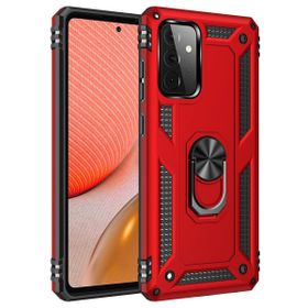 BSSM Samsung Galaxy A72 Sofya Yüzüklü Silikon Kapak Kırmızı Kılıf