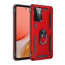 BSSM Samsung Galaxy A72 Sofya Yüzüklü Silikon Kapak Kırmızı Kılıf