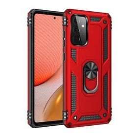 BSSM Samsung Galaxy A72 Sofya Yüzüklü Silikon Kapak Kırmızı Kılıf