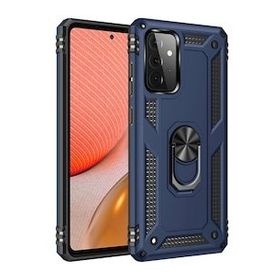 BSSM Samsung Galaxy A72 Sofya Yüzüklü Silikon Kapak Lacivert Kılıf