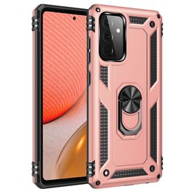 BSSM Samsung Galaxy A72 Sofya Yüzüklü Silikon Kapak Rose Kılıf