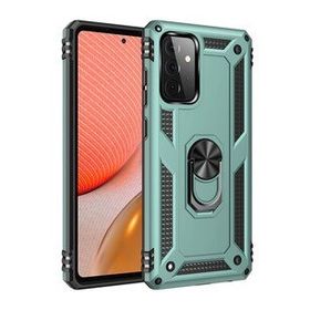 BSSM Samsung Galaxy A72 Sofya Yüzüklü Silikon Kapak Yeşil Kılıf