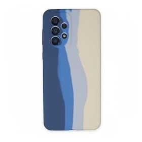 BSSM Samsung Galaxy A73 5G Ebruli Lansman Silikon Lacivert Krem Cep Telefonu Kılıfı