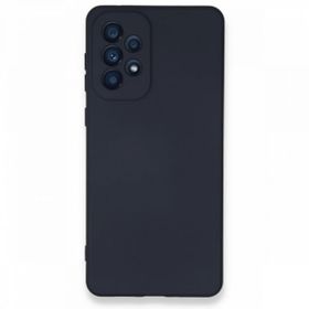 BSSM Samsung Galaxy A73 5G Nano İçi Kadife Silikon Lacivert Cep Telefonu Kılıfı