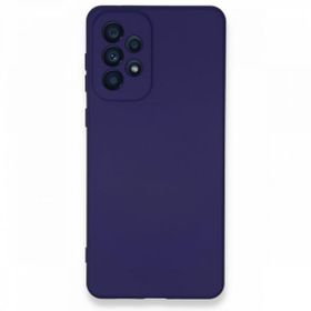 BSSM Samsung Galaxy A73 5G Nano İçi Kadife Silikon Mor Cep Telefonu Kılıfı