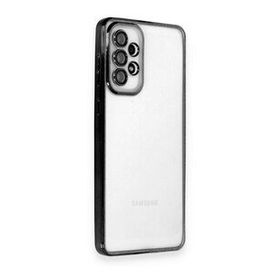 BSSM Samsung Galaxy A73 5G Razer Lensli Silikon Siyah Cep Telefonu Kılıfı