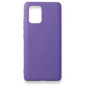 BSSM Samsung Galaxy A91 S10 Lite Nano İçi Kadife Silikon Mor Kılıf