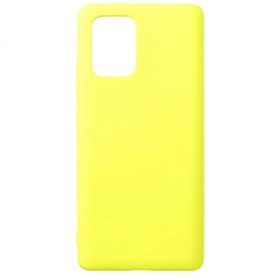 BSSM Samsung Galaxy A91 S10 Lite Nano İçi Kadife Silikon Sarı Kılıf