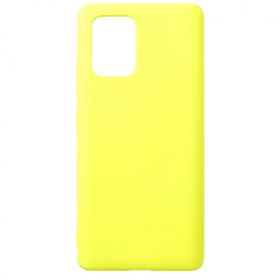 BSSM Samsung Galaxy A91 S10 Lite Nano İçi Kadife Silikon Sarı Kılıf