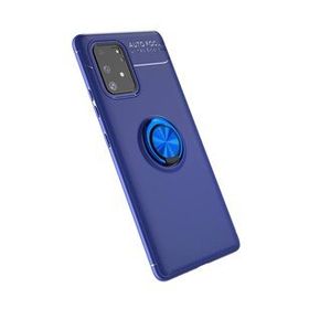 BSSM Samsung Galaxy A91 / S10 Lite Range Yüzüklü Mavi Silikon Kılıf