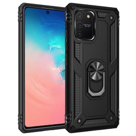 BSSM Samsung Galaxy A91 S10 Lite Sofya Yüzüklü Silikon Kapak Siyah Kılıf