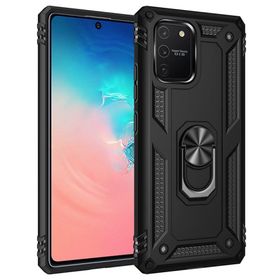 BSSM Samsung Galaxy A91 S10 Lite Sofya Yüzüklü Silikon Kapak Siyah Kılıf