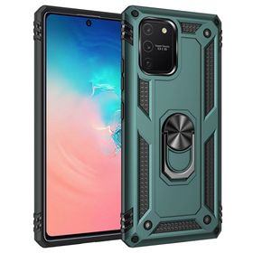 BSSM Samsung Galaxy A91 S10 Lite Sofya Yüzüklü Silikon Kapak Yeşil Kılıf