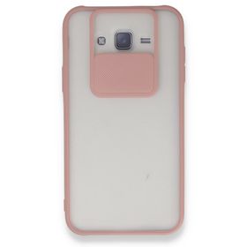 BSSM Samsung Galaxy J7 Palm Buzlu Kamera Sürgülü Silikon - Pembe Kılıf