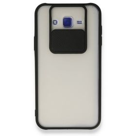 BSSM Samsung Galaxy J7 Palm Buzlu Kamera Sürgülü Silikon - Siyah Kılıf