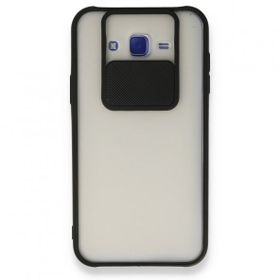 BSSM Samsung Galaxy J7 Palm Buzlu Kamera Sürgülü Silikon - Siyah Kılıf