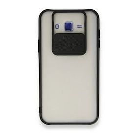 BSSM Samsung Galaxy J7 Palm Buzlu Kamera Sürgülü Silikon - Siyah Kılıf