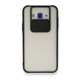 BSSM Samsung Galaxy J7 Palm Buzlu Kamera Sürgülü Silikon - Siyah Kılıf