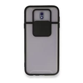 BSSM Samsung Galaxy J7 Pro J730 Palm Buzlu Kamera Sürgülü Silikon Siyah Kılıf