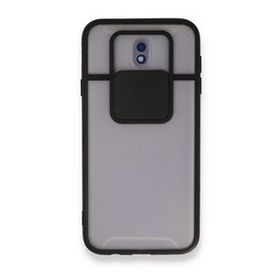 BSSM Samsung Galaxy J7 Pro J730 Palm Buzlu Kamera Sürgülü Silikon Siyah Kılıf