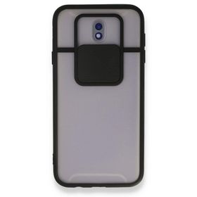 BSSM Samsung Galaxy J7 Pro J730 Palm Buzlu Kamera Sürgülü Silikon Siyah Kılıf