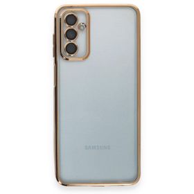 BSSM Samsung Galaxy M23 Razer Lensli Silikon Gold Kılıf
