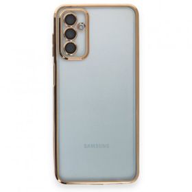 BSSM Samsung Galaxy M23 Razer Lensli Silikon Gold Kılıf